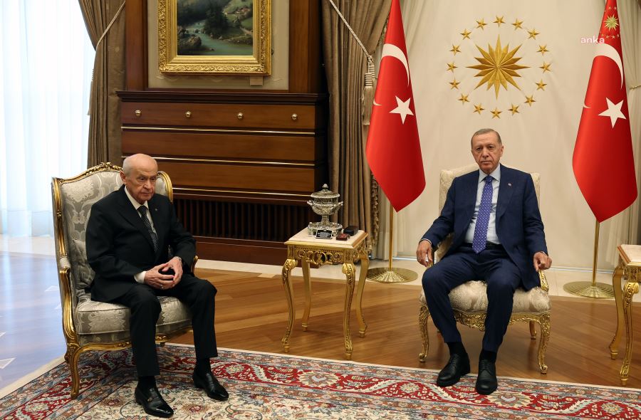 ERDOĞAN, CUMHURBAŞKANLIĞI’NDA BAHÇELİ İLE BİR ARAYA GELDİ