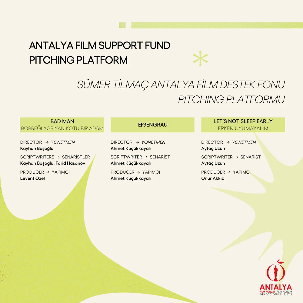 Antalya Film Forum Pitching Platformlarına Seçilen Projeler Açıklandı
