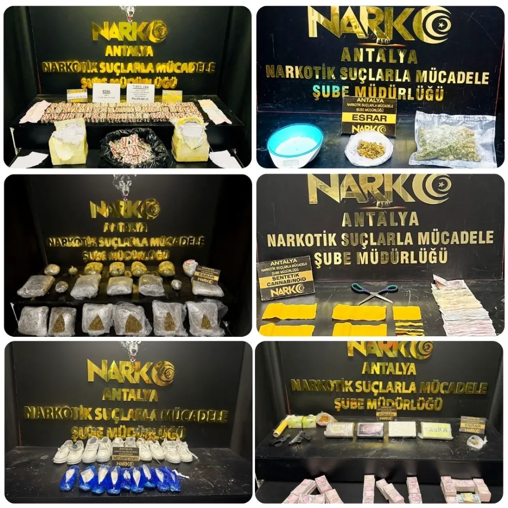 Antalya’da uyuşturucu operasyonu: 1 haftada 163 gözaltı, 18 tutuklama