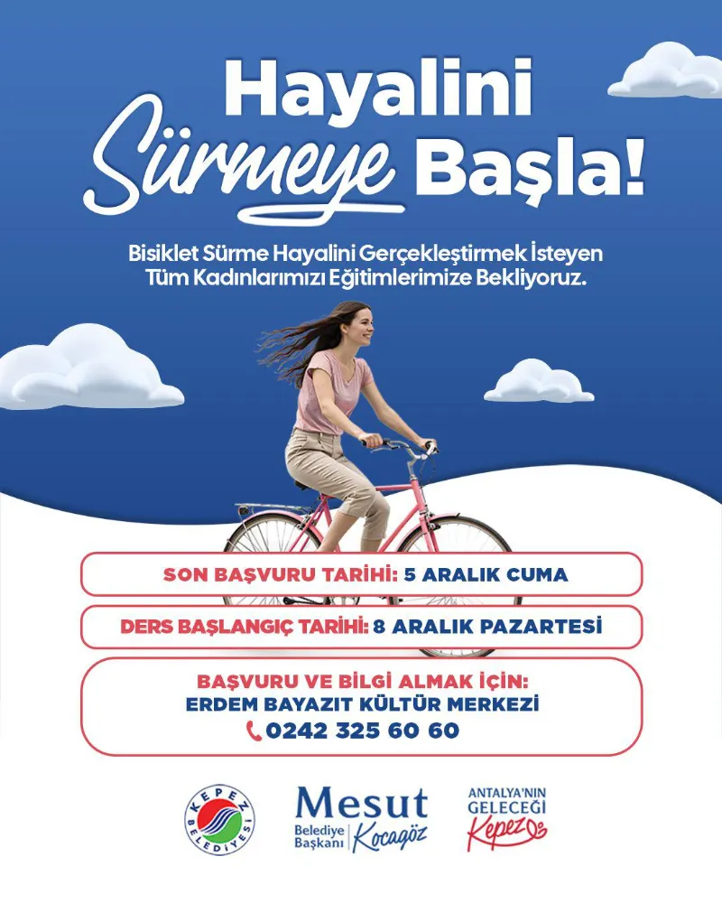 Kepez’de kadınlara özel bisiklet eğitimi