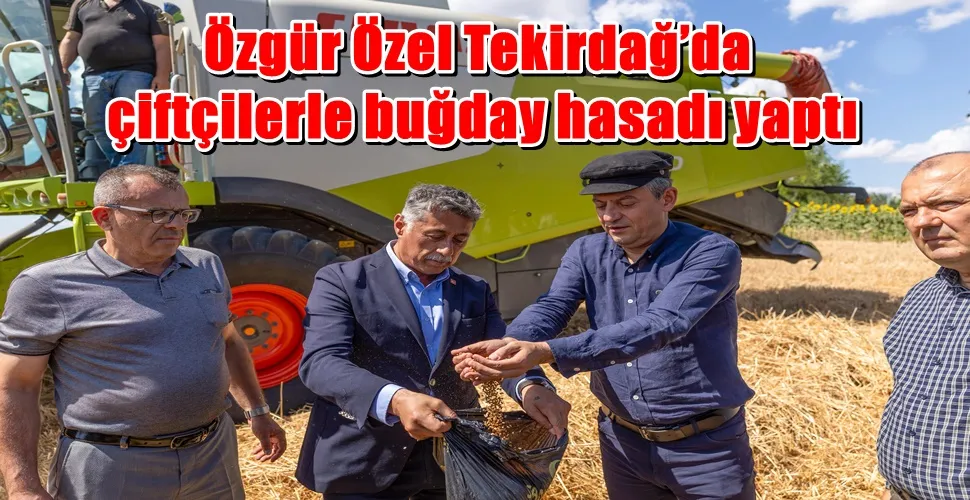 CHP Lideri Özgür Özel Tekirdağ’da çiftçilerle buğday hasadı yaptı