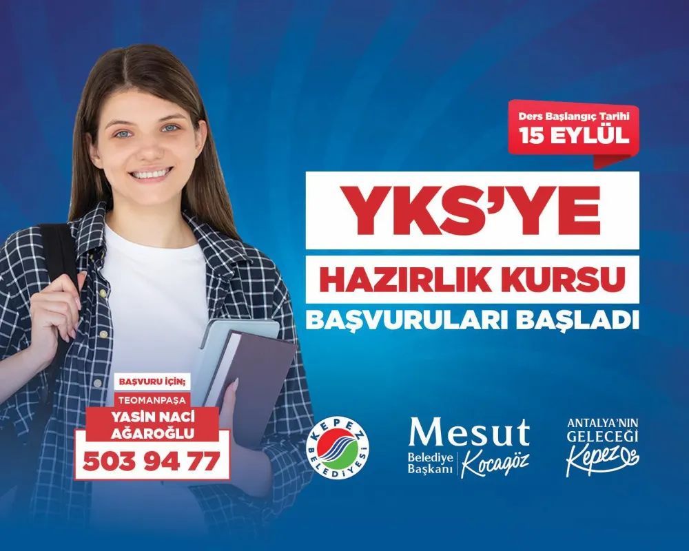 Kepez’in YKS ve Destek Eğitim Kursları 15 Eylül’de başlıyor