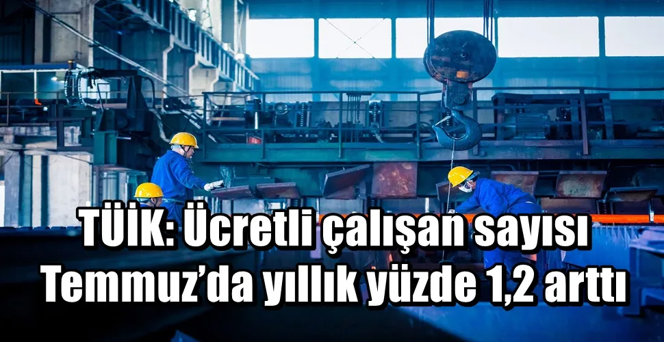 TÜİK: Ücretli çalışan sayısı Temmuz’da yıllık yüzde 1,2 arttı