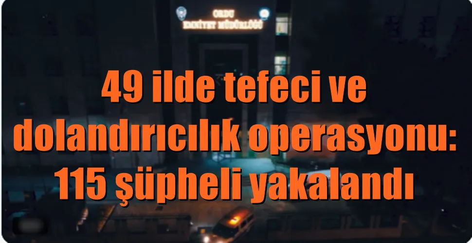 49 ilde tefeci ve dolandırıcılık operasyonu: 115 şüpheli yakalandı