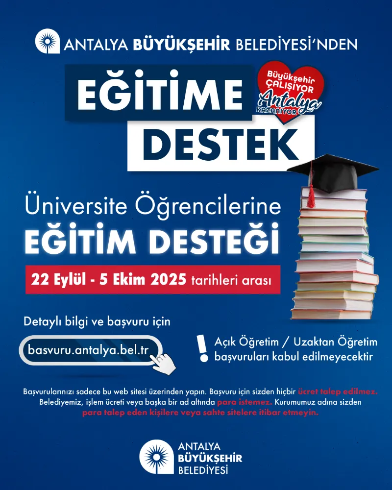 Antalya Büyükşehir’den üniversite öğrencilerine eğitim desteği 