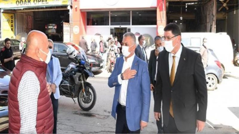 VALİ YAZICI  İLE AESOB BAŞKANI DERE ESKİ SANAYİ SİTESİNİ ZİYARET ETTİ